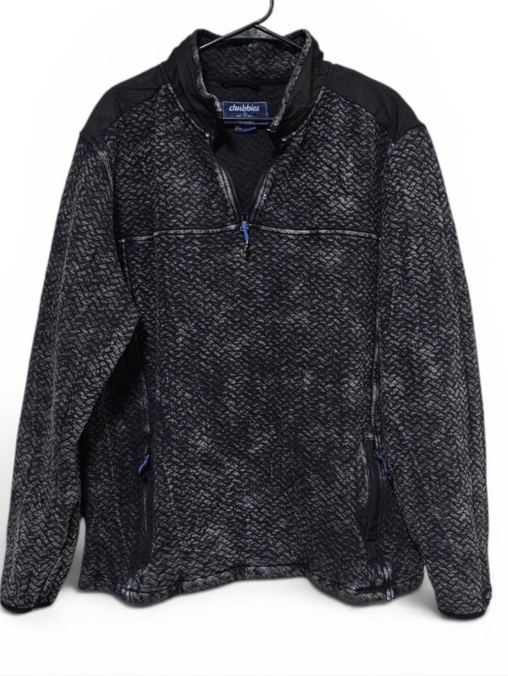 Chubbies Back To Basics Quilted Quarter Zip Pullover Faded Black Men's Size XL - Picture 4 of 11